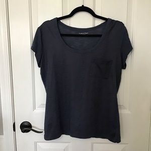 Calvin Klein Women’s Short Sleeve Shirt CK Medium Med M Blue Blouse Top